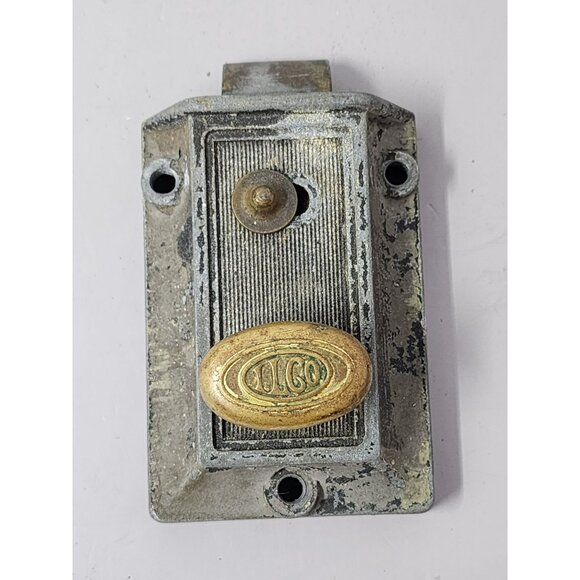 Antique ILCO Door‎ Mortise Lock Set With Brass Knob & Two Ceramic White Handles - Picture 5 of 9